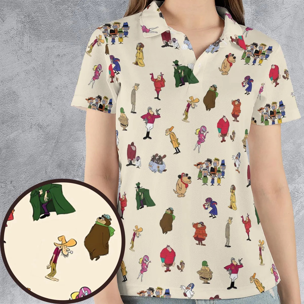 Wacky Races Characters AOP Men/Women Polo Shirt