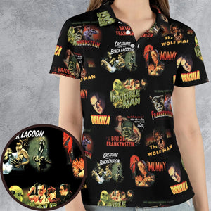 Teaming Monsters All Up Universal Monsters AOP Men/Women Polo Shirt