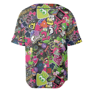 Splatoon Video Game Pattern Unisex Baseball Jersey