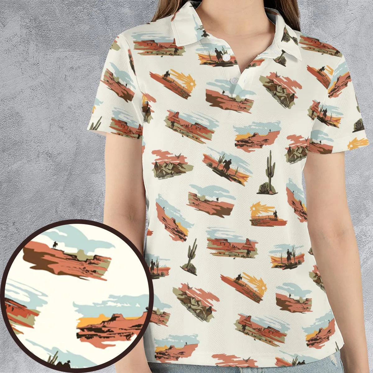 Wild West John Wayne AOP Men/Women Polo Shirt