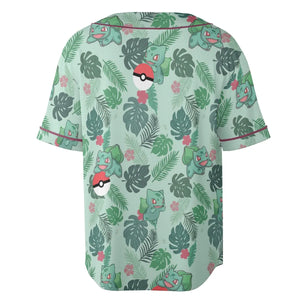 Bulbasaur Pokemon Pattern Unisex Baseball Jersey