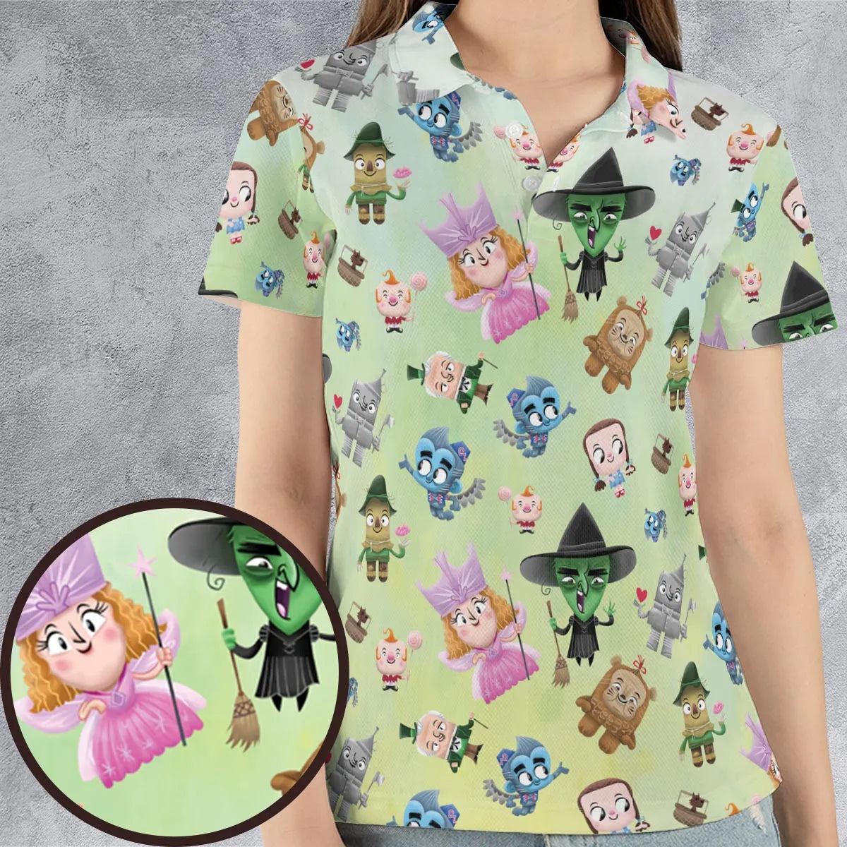 Glinda and Elphaba Meet and Greet AOP Men/Women Polo Shirt