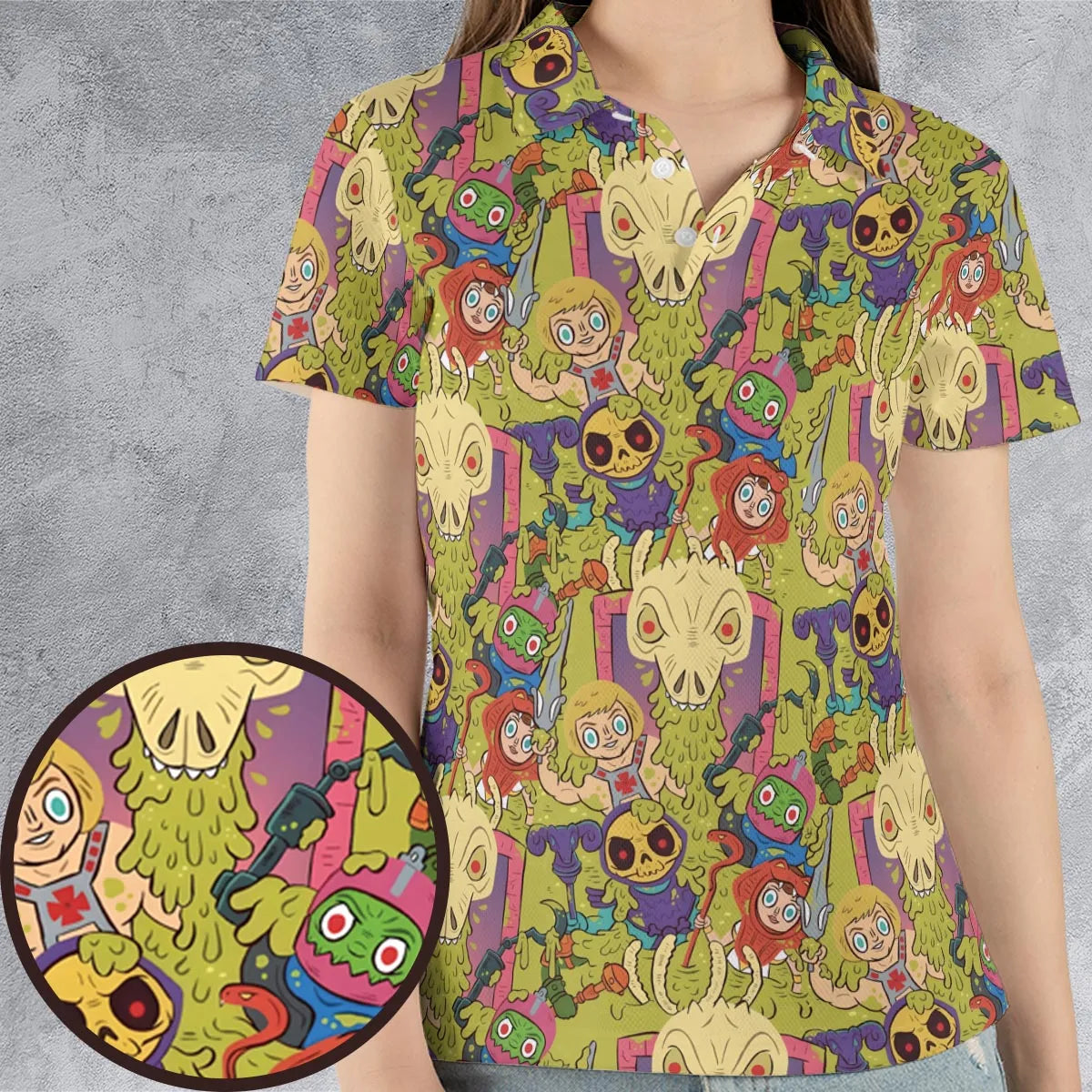 Victims of the Slime Pit He-Man and the Masters of the Universe AOP Men/Women Polo Shirt