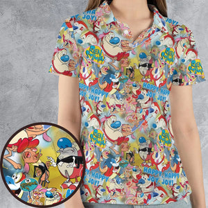 The Ren and Stimpy Show AOP Men/Women Polo Shirt