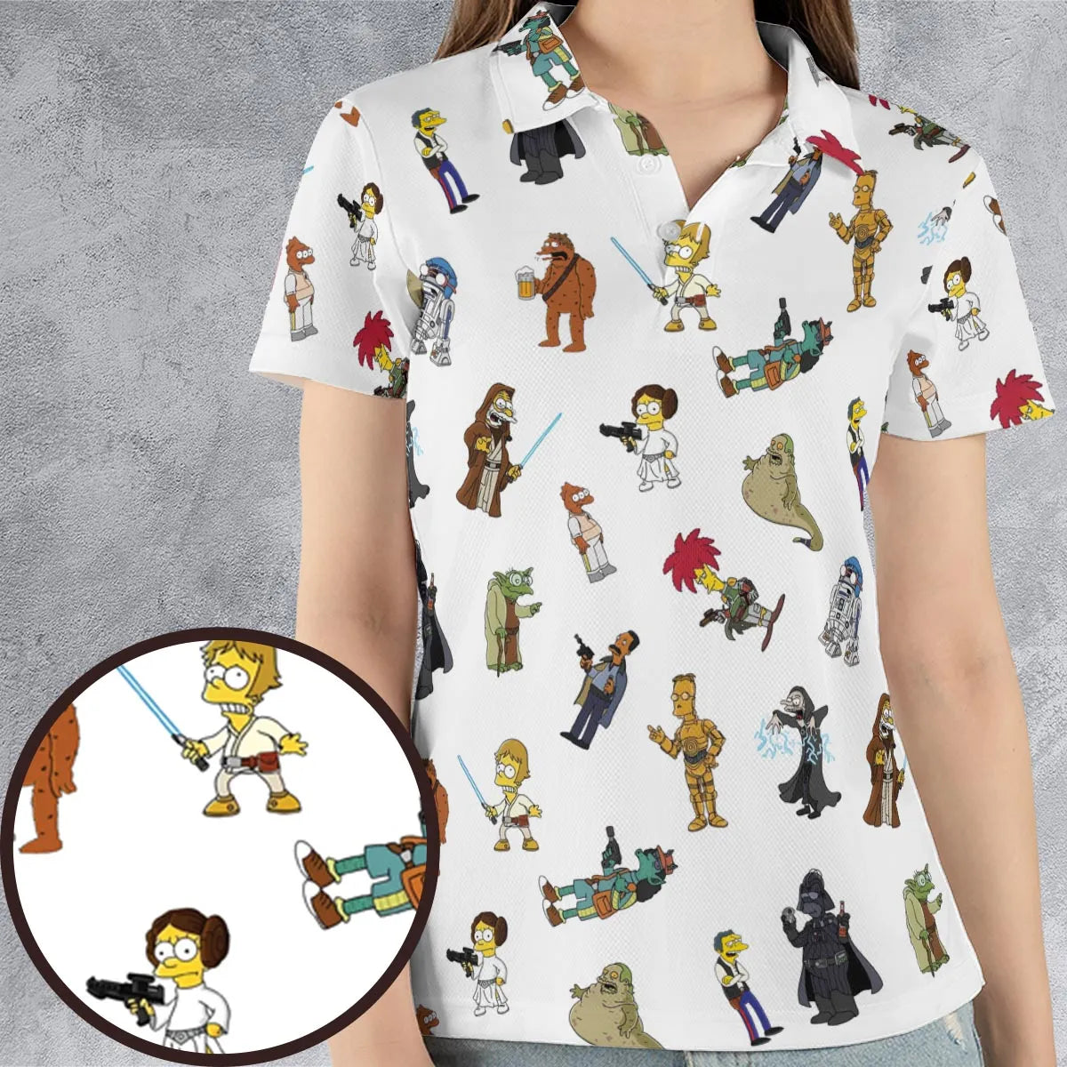 Simpsons Star Wars Mashup AOP Men/Women Polo Shirt