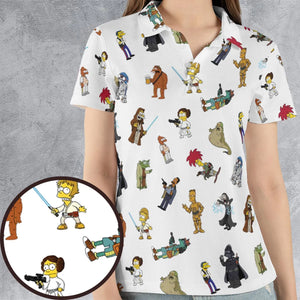 Simpsons Star Wars Mashup AOP Men/Women Polo Shirt