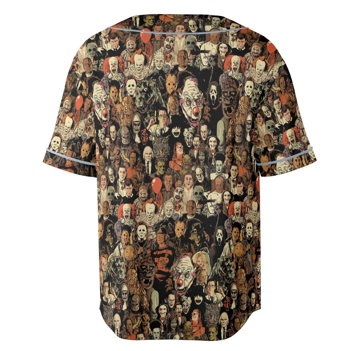 Horror Movie Characters Halloween Pattern Unisex Baseball Jersey