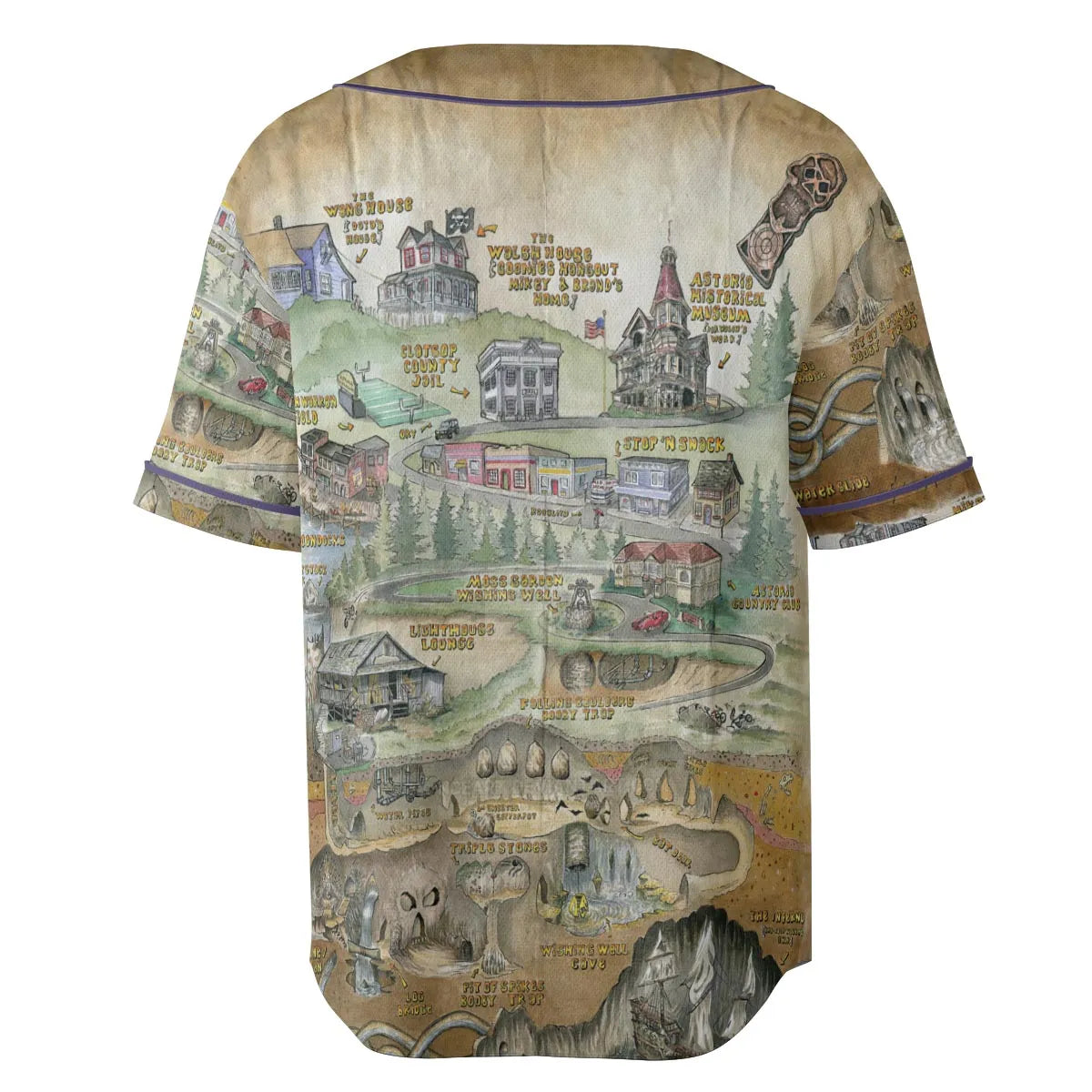 The Goonies Adventure Map Unisex Baseball Jersey