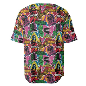Monsters Pop Collage Universal Monsters Unisex Baseball Jersey