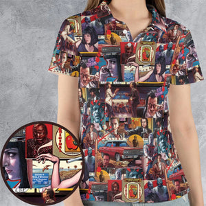 Retro Scenes Mia Wallace Vincent Vega Jules Winnfields Pulp Fiction AOP Men/Women Polo Shirt