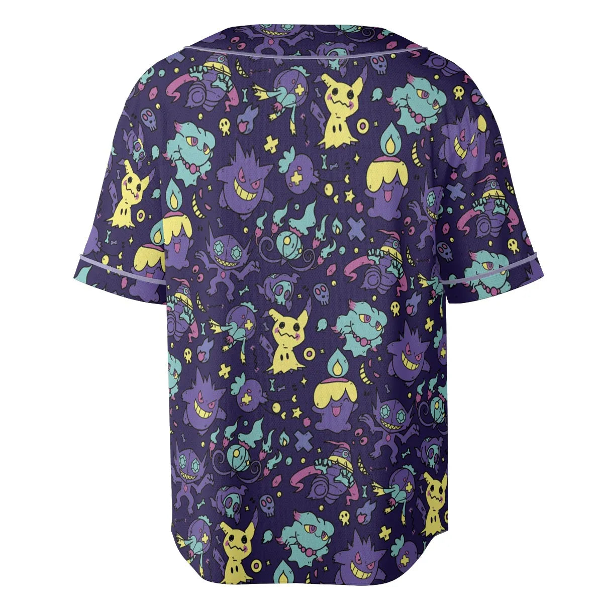 Gengar Ghost Pokemon Pattern Unisex Baseball Jersey