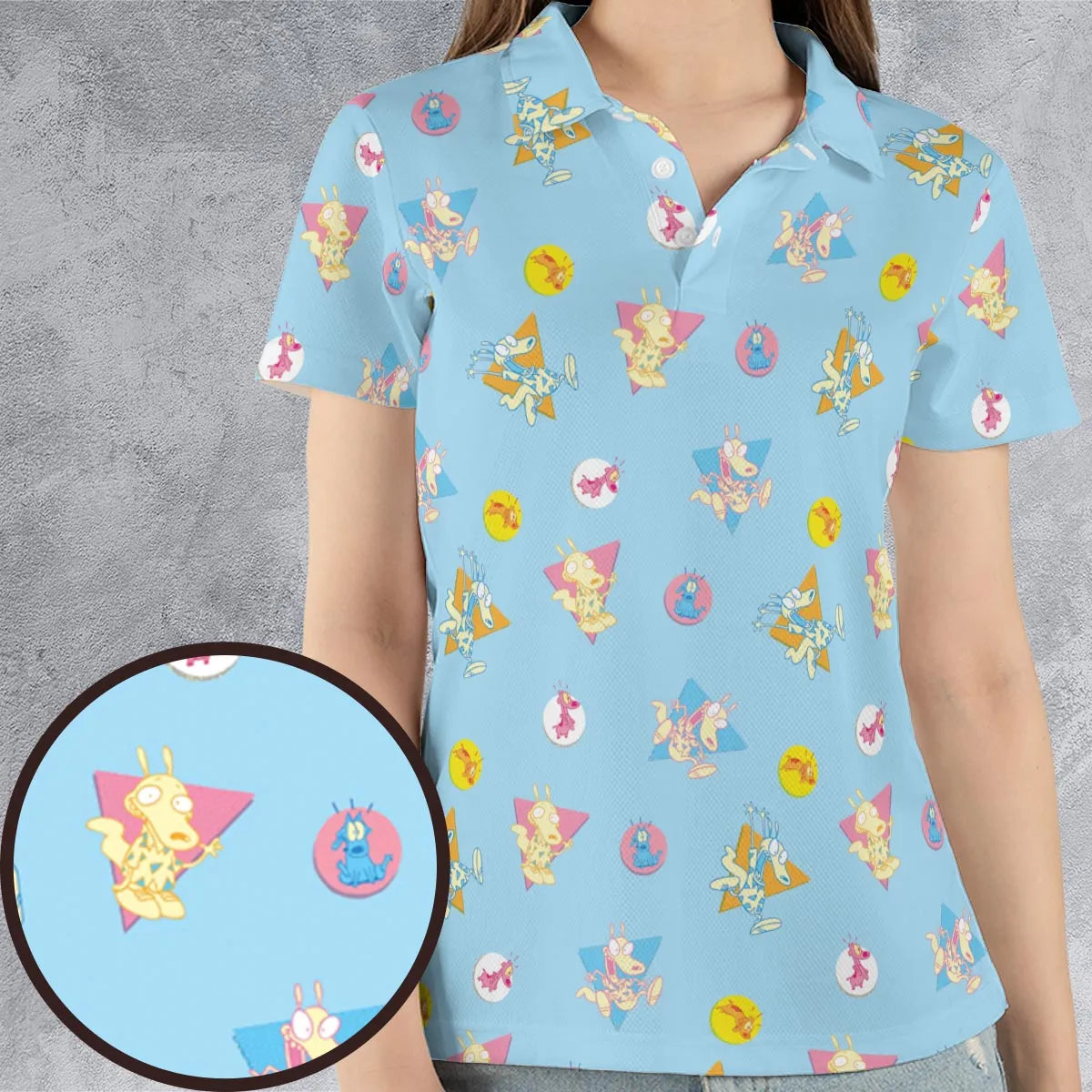 Rocko and Spunky Pattern Rocko's Modern Life AOP Men/Women Polo Shirt