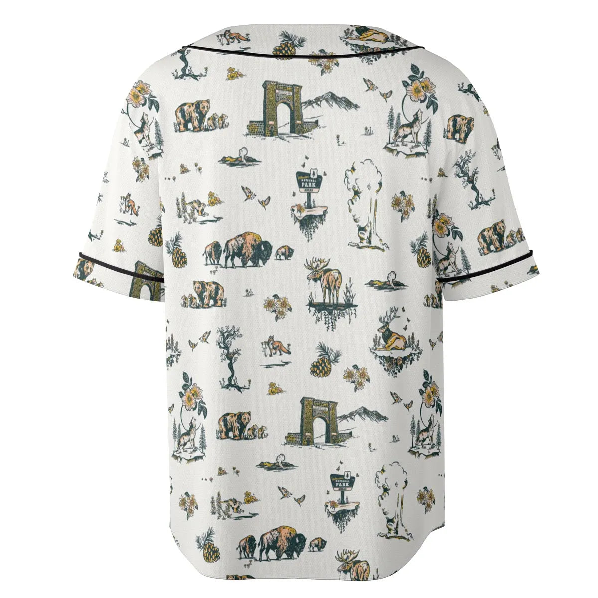 Yellowstone National Park Pattern Unisex Baseball Jersey