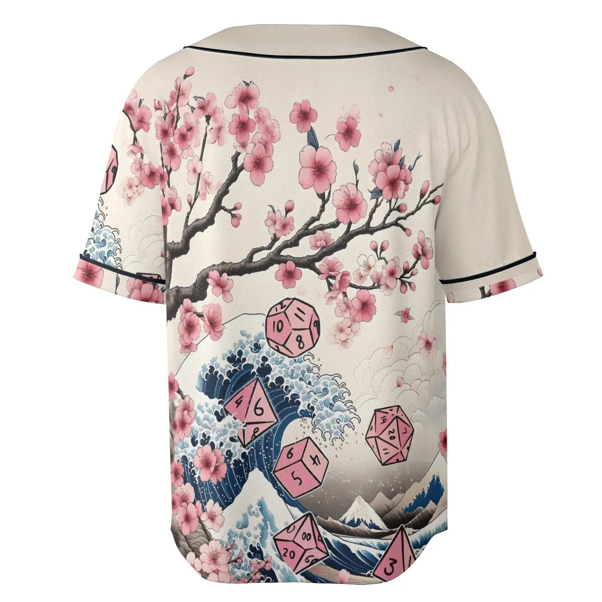 Pink Flower Dice DnD Unisex Baseball Jersey