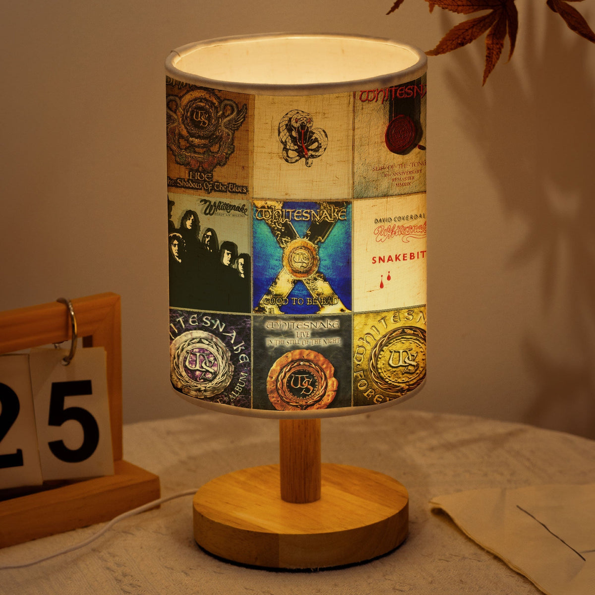Whitesnake Albums Fabric Lamp Serpentine Rock Glow