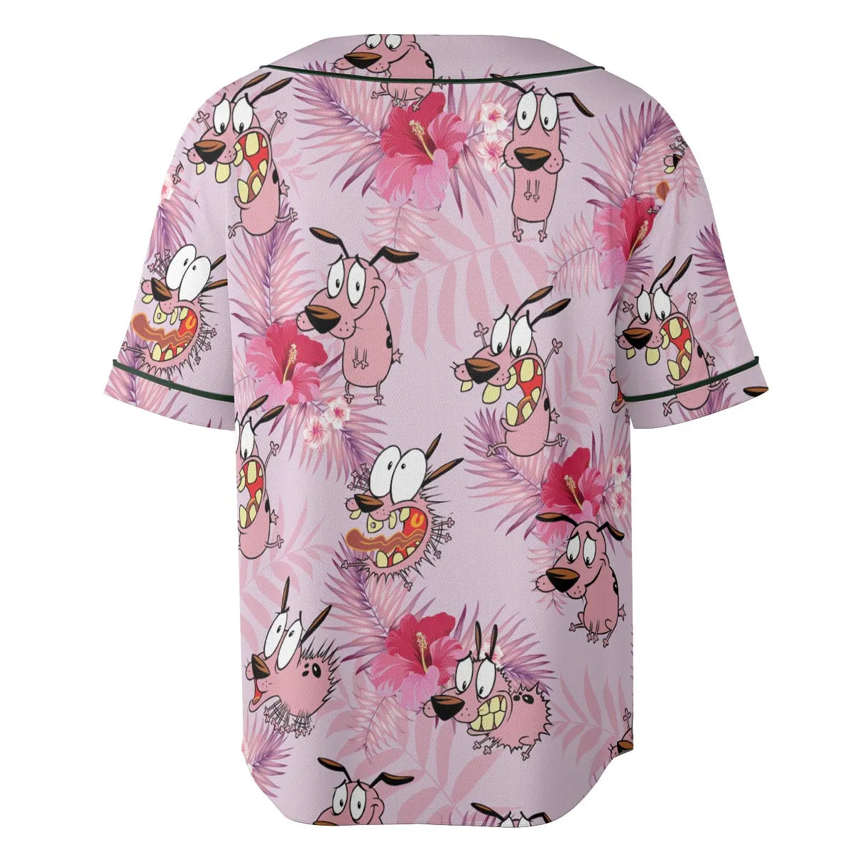 Courage the Cowardly Dog Floral Tropical Unisex Baseball Jersey