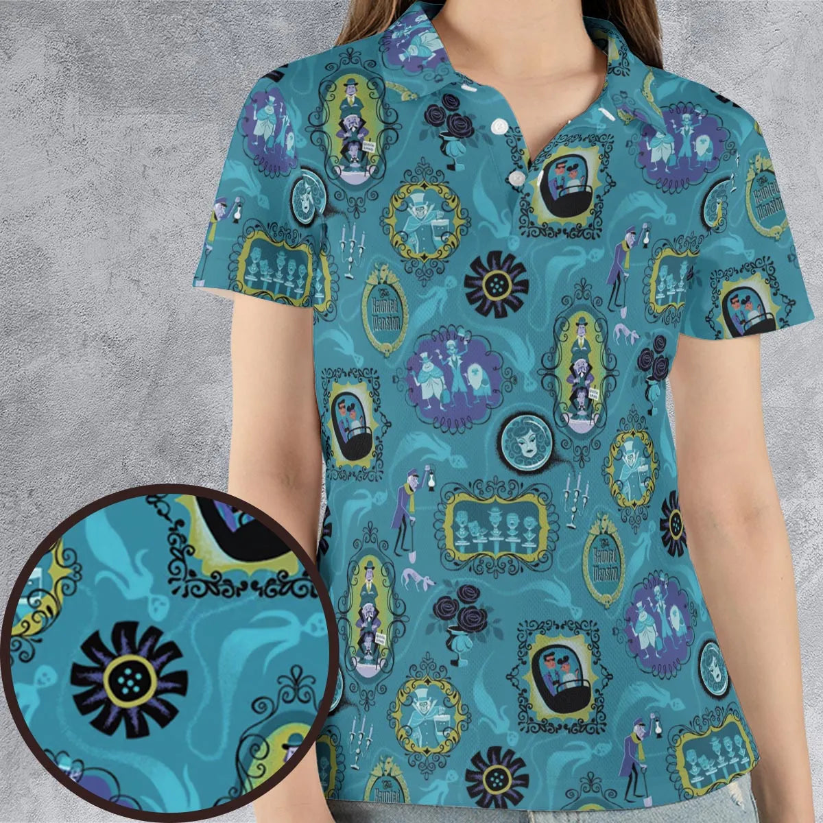 Haunted Mansion Pattern AOP Men/Women Polo Shirt