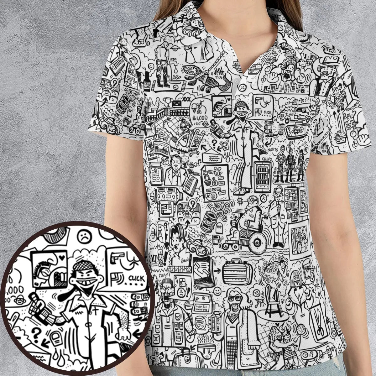 The Big Lebowski Doodles AOP Men/Women Polo Shirt