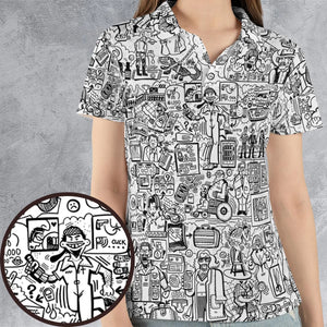 The Big Lebowski Doodles AOP Men/Women Polo Shirt