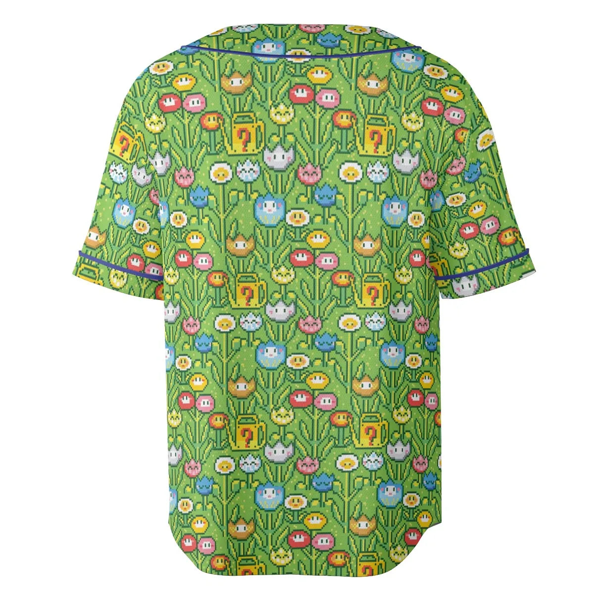 8bit Flower Garden Super Mario Pattern Unisex Baseball Jersey