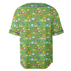 8bit Flower Garden Super Mario Pattern Unisex Baseball Jersey