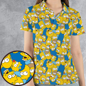 Head Toss The Simpson Characters AOP Men/Women Polo Shirt
