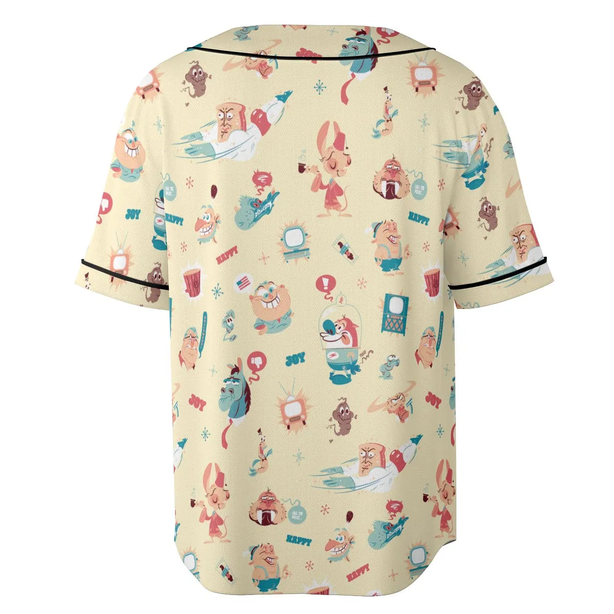 Ren and Stimpy Pattern Unisex Baseball Jersey