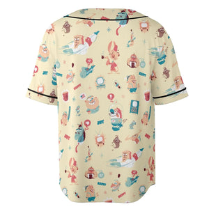 Ren and Stimpy Pattern Unisex Baseball Jersey