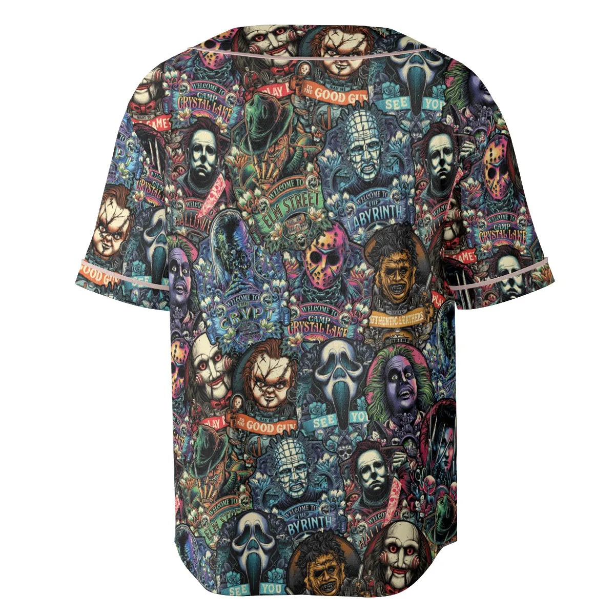 Horror Movie Characters Pattern Unisex Baseball Jersey
