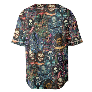 Horror Movie Characters Pattern Unisex Baseball Jersey