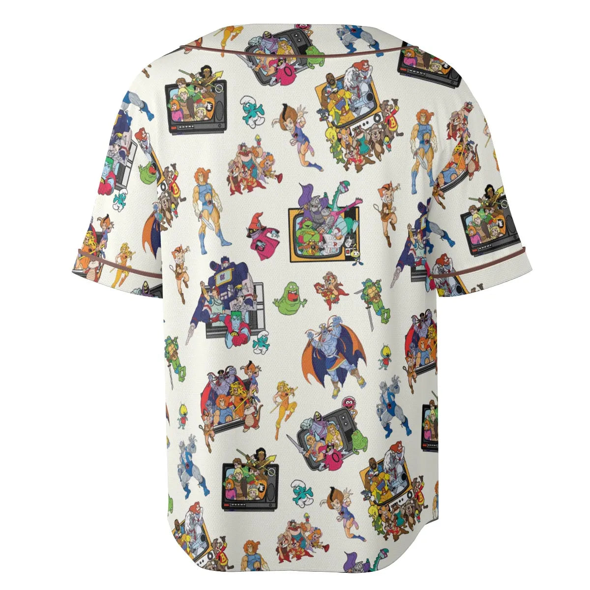 80s Famous Cartoon Characters Pattern Unisex Baseball Jersey