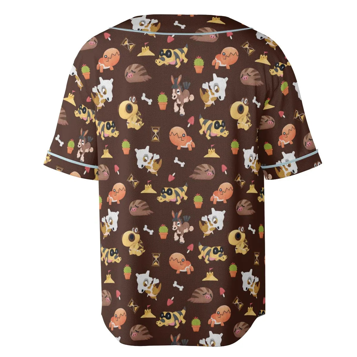 Ground Type Pokemon Pattern Unisex Baseball Jersey