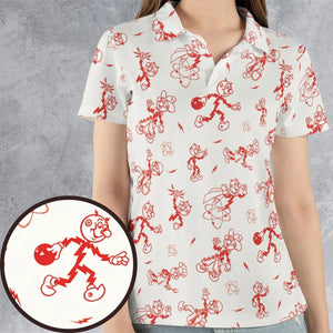 Vintage Style Nostalgic Reddy Kilowatt AOP Men/Women Polo Shirt