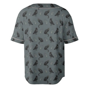 Cat and Raven Edgar Allan Poe Pattern Unisex Baseball Jersey