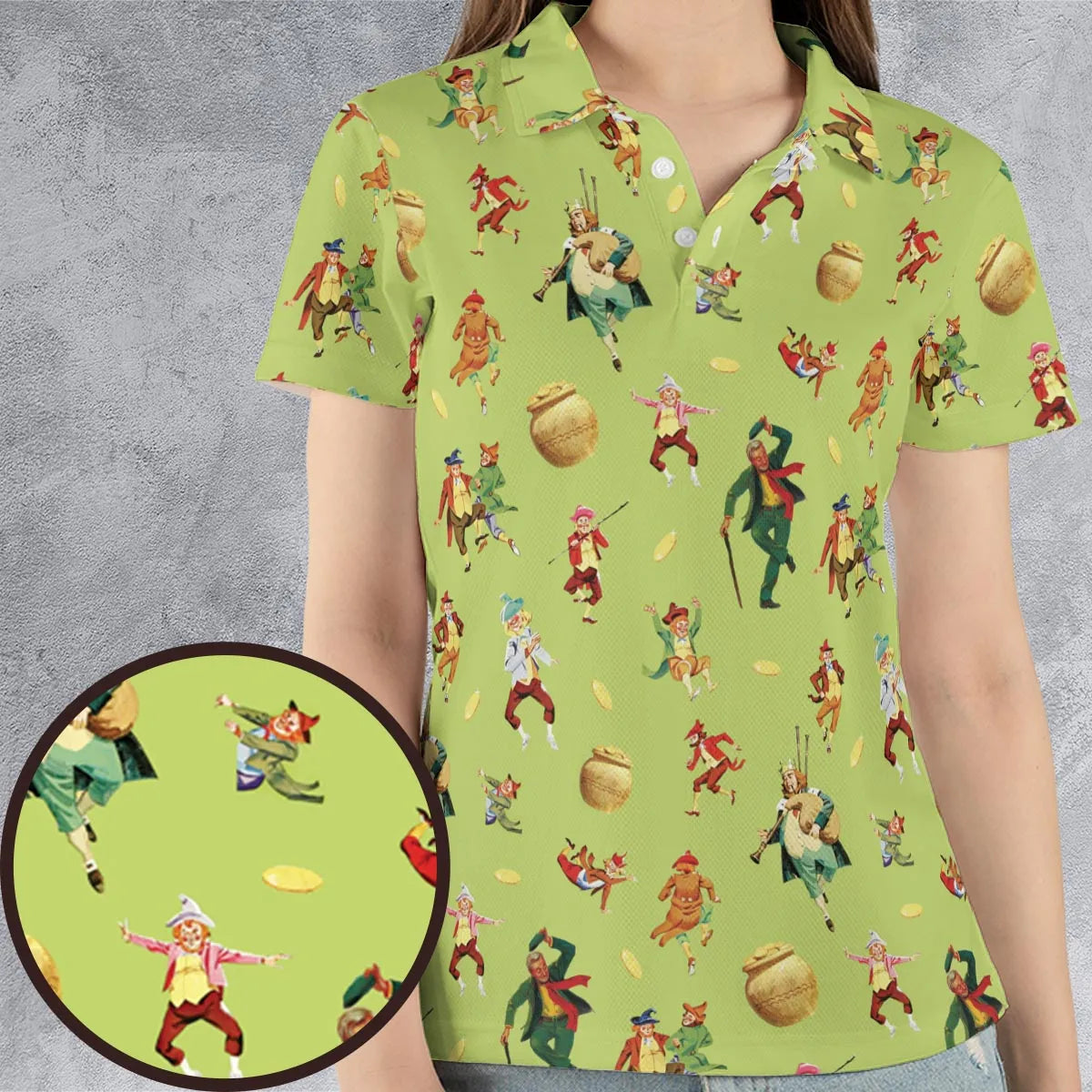 Irish Movie Darby O'Gill Characters AOP Men/Women Polo Shirt