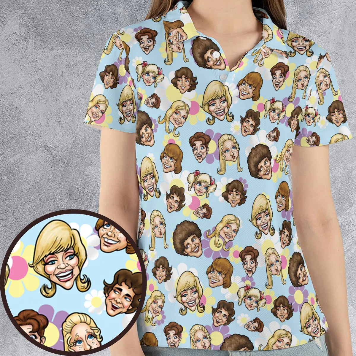 Retro TV The Brady Bunch Characters AOP Men/Women Polo Shirt