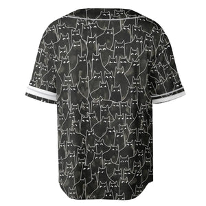 Suspicious Cats Funny Cat Unisex Baseball Jersey