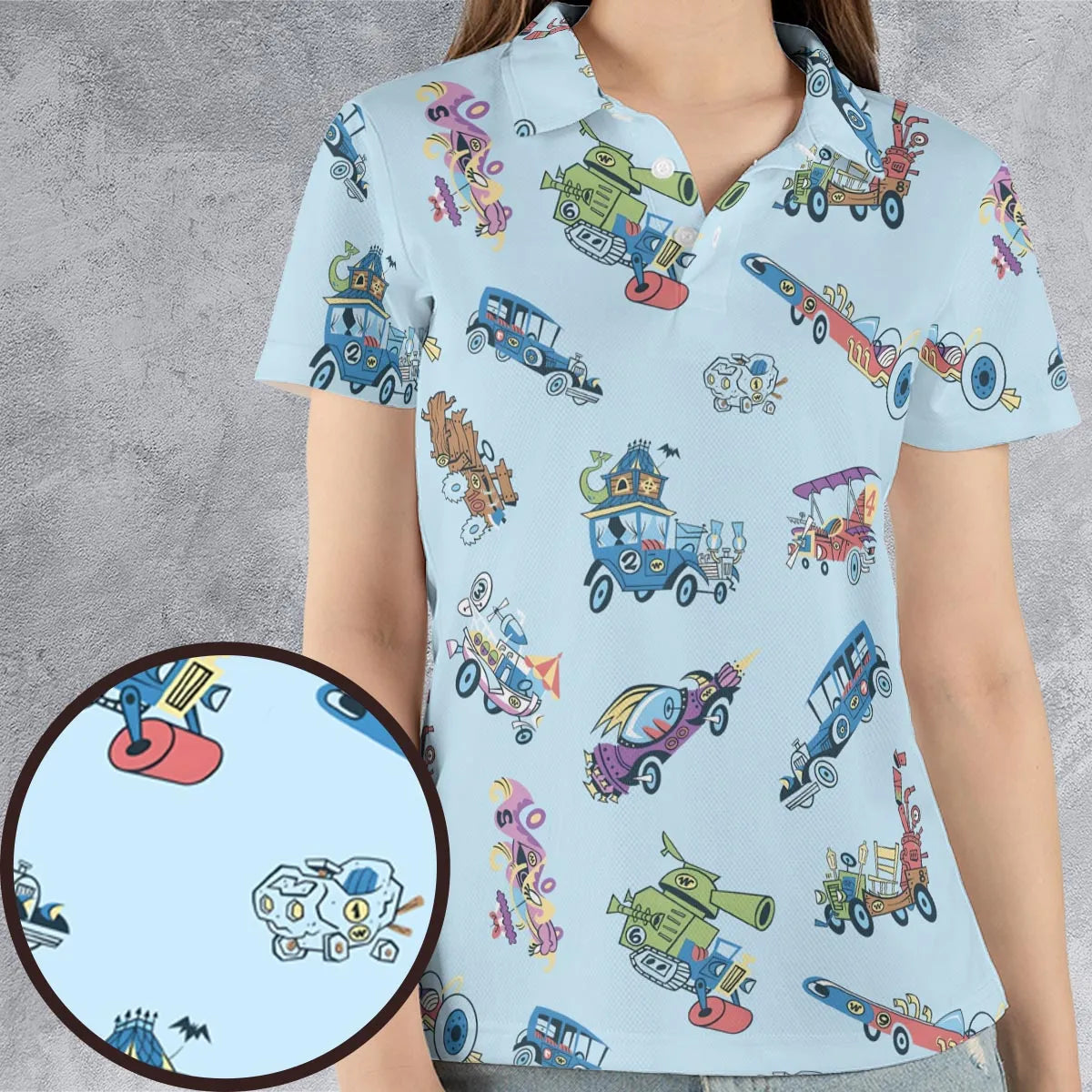 W is for Wacky Races AOP Men/Women Polo Shirt