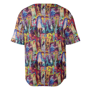 Retro Mansion Collage Unisex Baseball Jersey