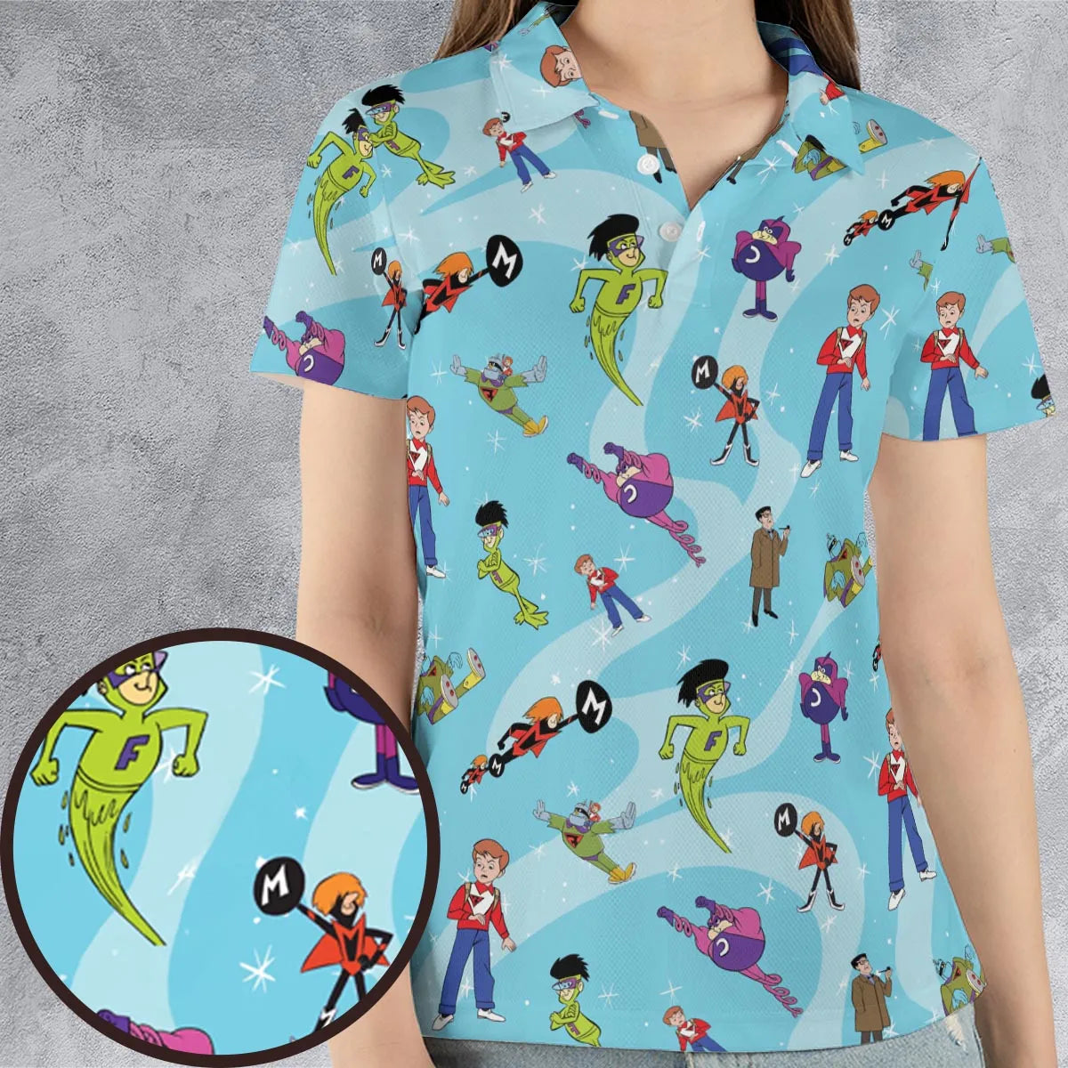 Frankenstein Jr. And The Impossibles AOP Men/Women Polo Shirt