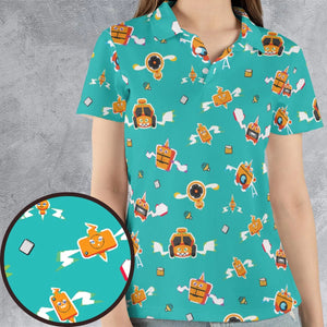 Pixel Rotom Electric Pokemon AOP Men/Women Polo Shirt
