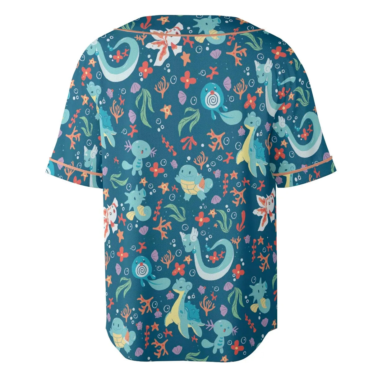 Water Pokemon Pattern Unisex Baseball Jersey