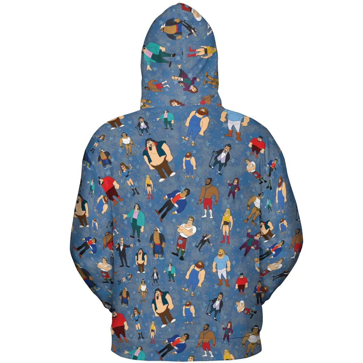 80s Hulk Rock 'n' Wrestling Characters All-over Print Hoodie