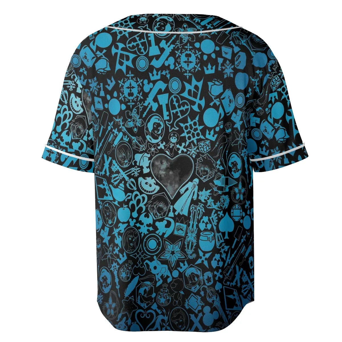 Blue Key Heart Kingdom Hearts Unisex Baseball Jersey