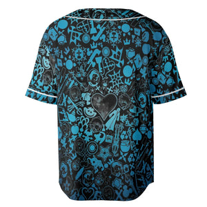 Blue Key Heart Kingdom Hearts Unisex Baseball Jersey