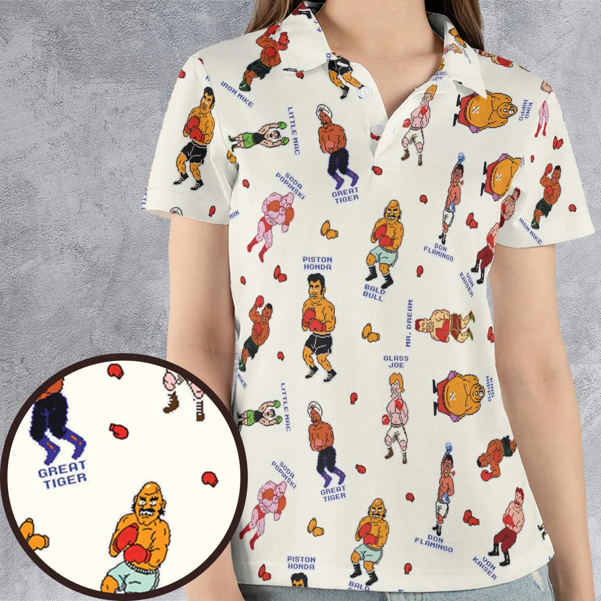 Retro Game Punch Out AOP Men/Women Polo Shirt