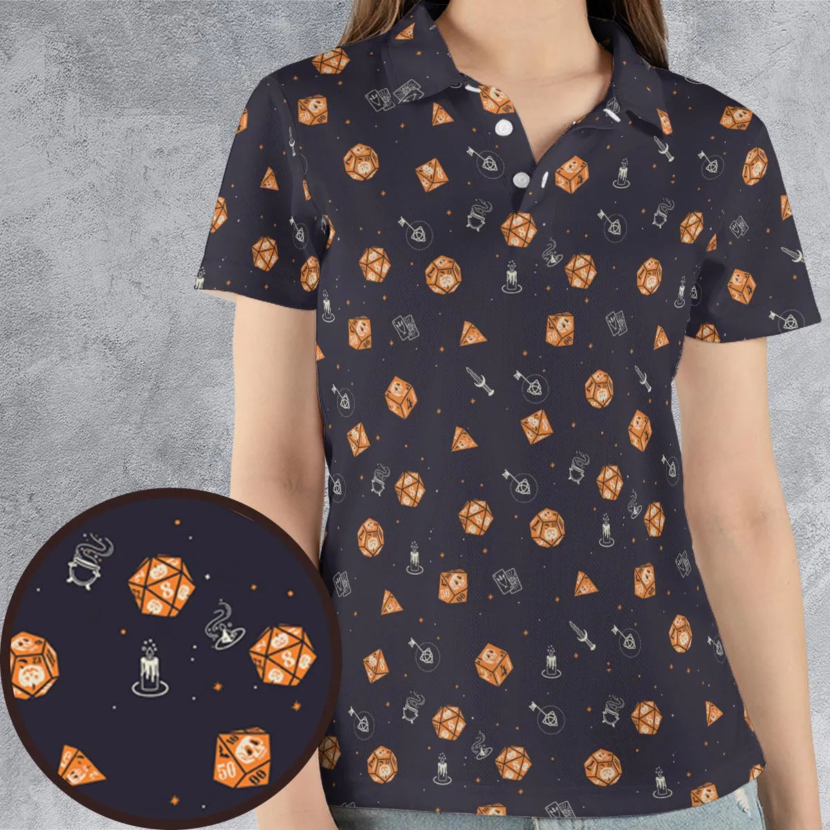 Halloween Dices Pattern AOP Men/Women Polo Shirt