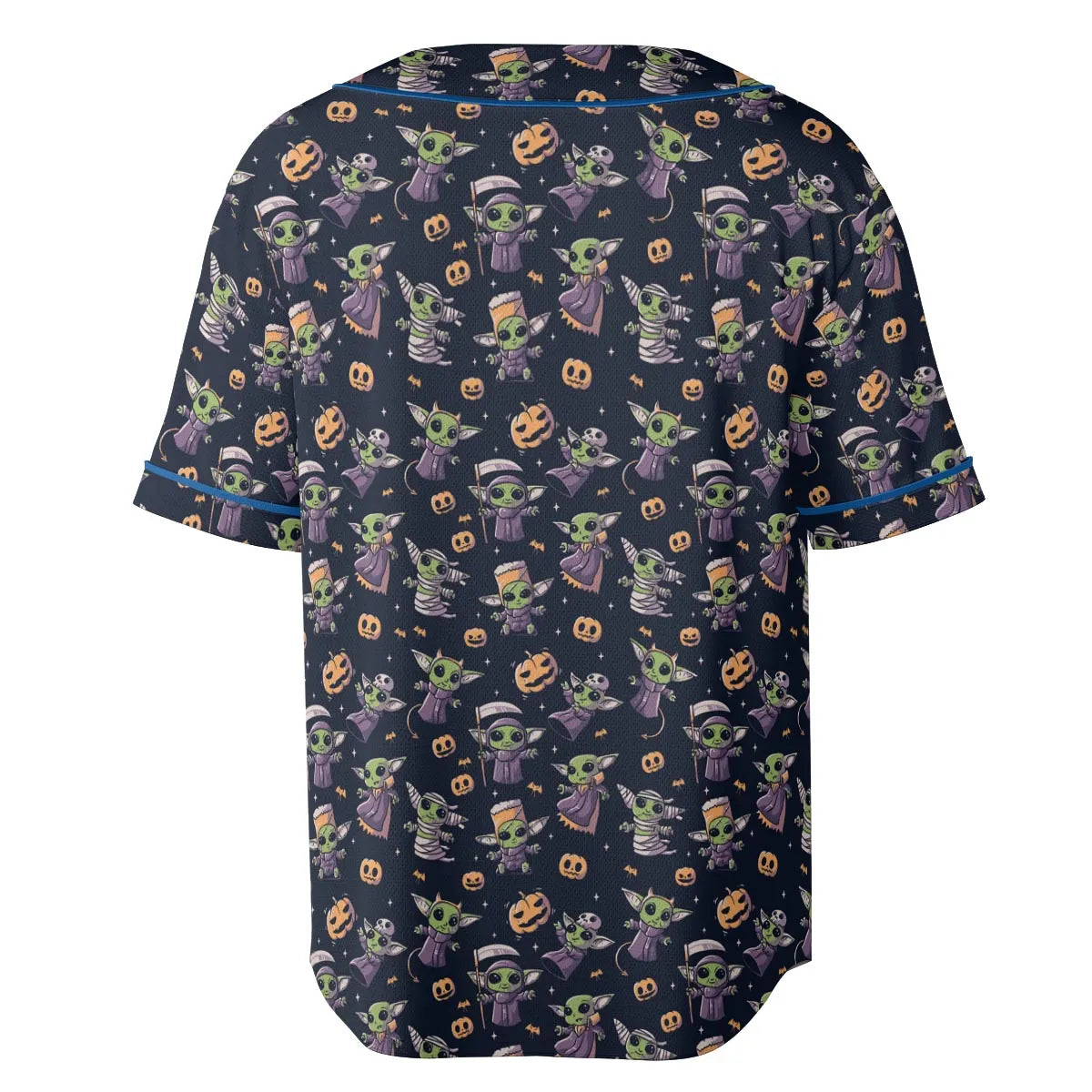 Cute Baby Yoda Halloween Pattern Unisex Baseball Jersey