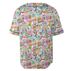 Tiki Room With Orange Bird Unisex Baseball Jersey