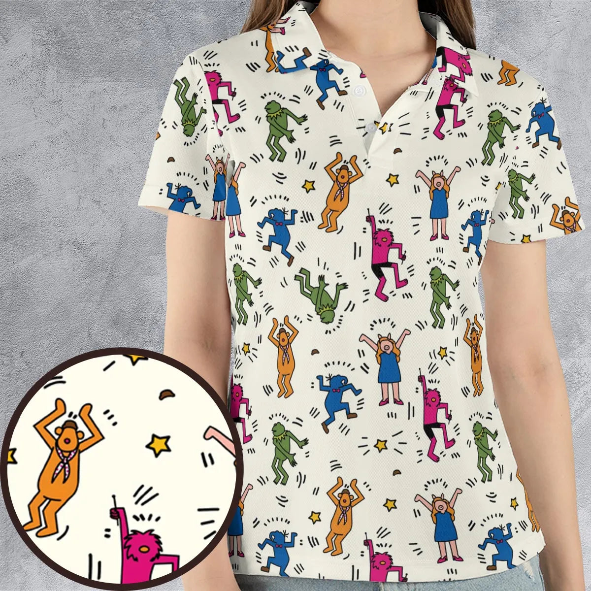 Dancing Muppets The Muppets Characters AOP Men/Women Polo Shirt